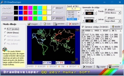 SOFTWARE CRUZADO EDITOR GRAFICO ZX-DRAW PARA SINCLAIR ZX-SPECTRUM